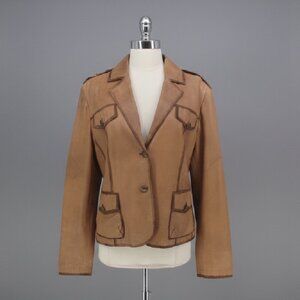 Guido De Medici Distressed Italian Leather Jacket / Blazer XL